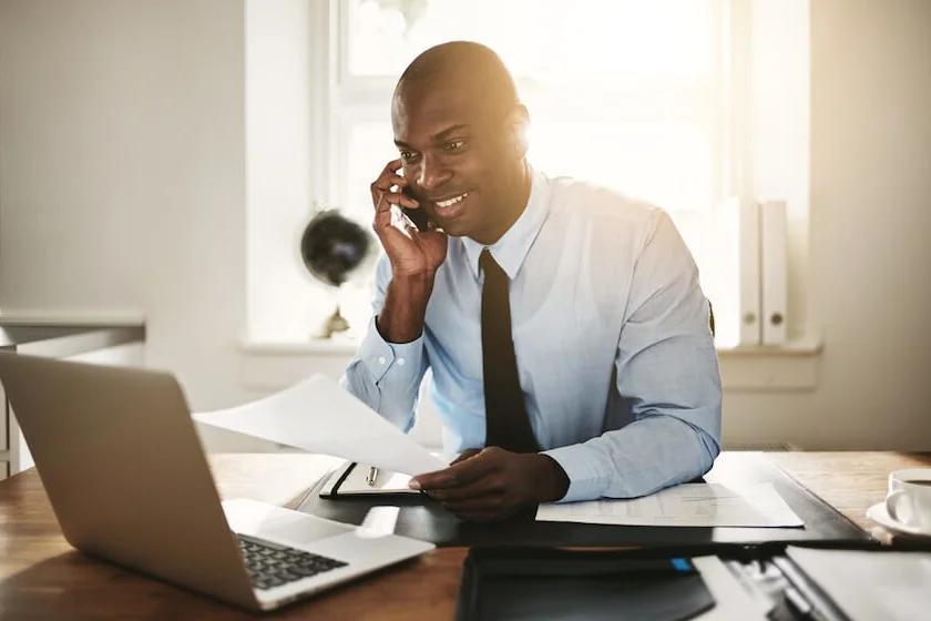 Employee busy working on special services